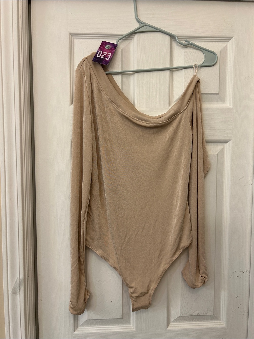 Free People Off-the-Shoulder Nude Sweater Bodysuit